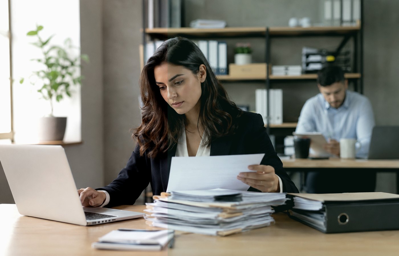 Documents et ordinateur en contexte professionnel